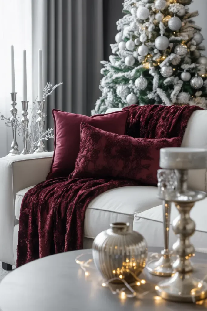 Burgundy and Silver Winter Glam Theme