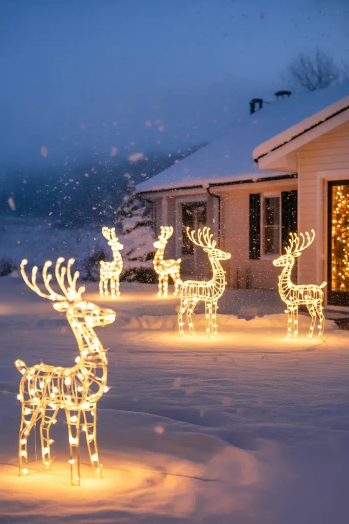 DIY Lighted Reindeer Display