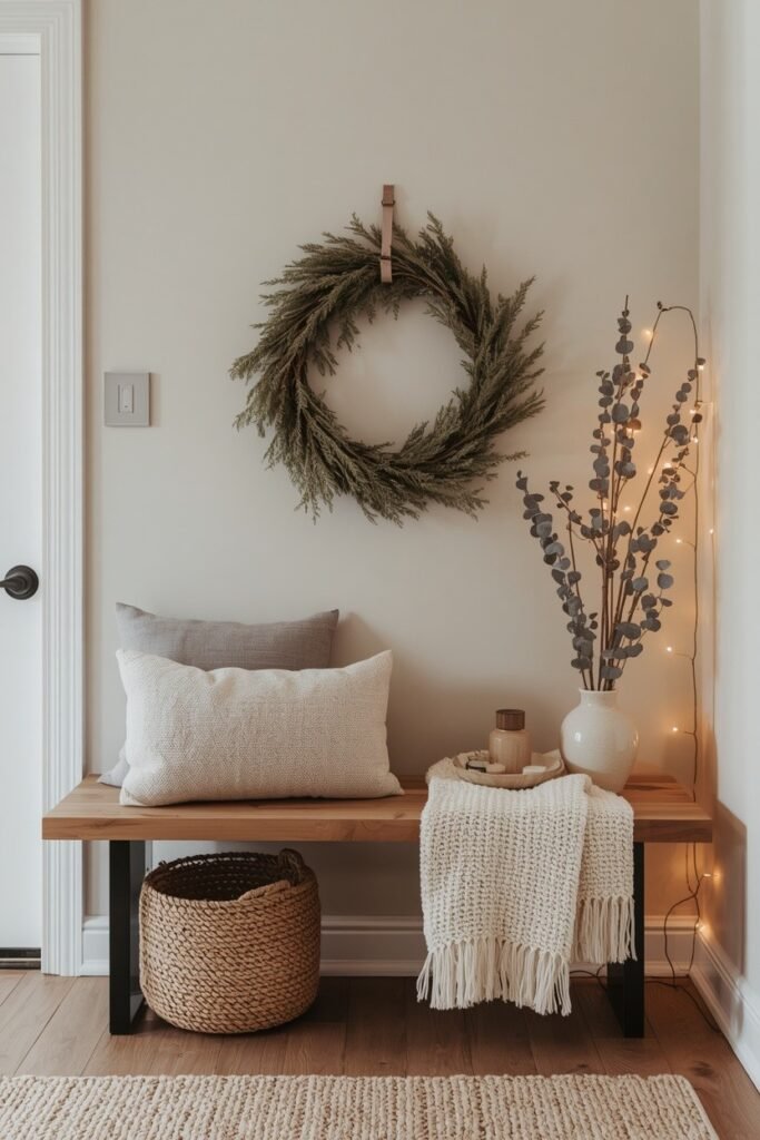 Create a Simple Boho Christmas Entryway