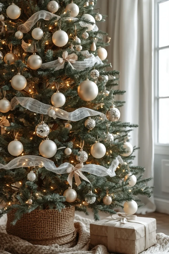Decorate Your Christmas Tree With Cream and Beige Ornaments