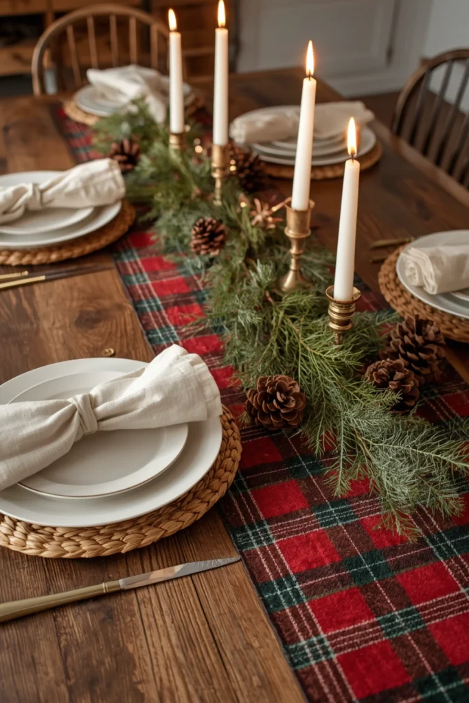Create a Cozy Plaid Christmas Tablescape