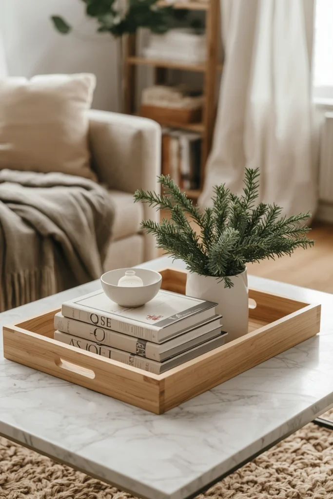 Style a Neutral Christmas Coffee Table