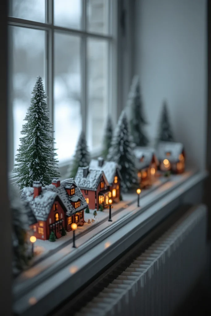 Turn a Window Sill Into a Snowy Christmas Village
