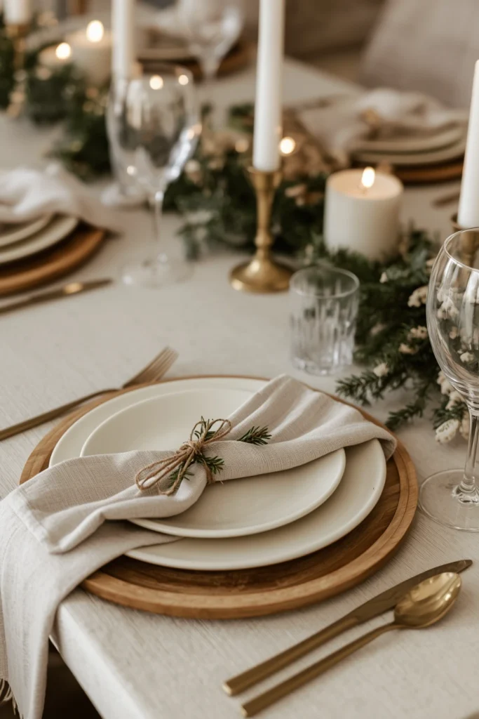 Create Beautiful Neutral Christmas Place Settings