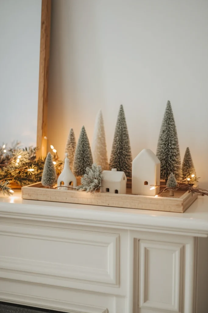 Make a Neutral Christmas Display With Ceramic Houses