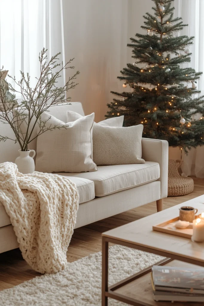 Create a Cozy Neutral Christmas Living Room