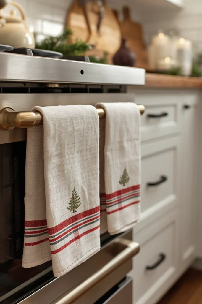 Add Christmas Charm With Seasonal Kitchen Towels