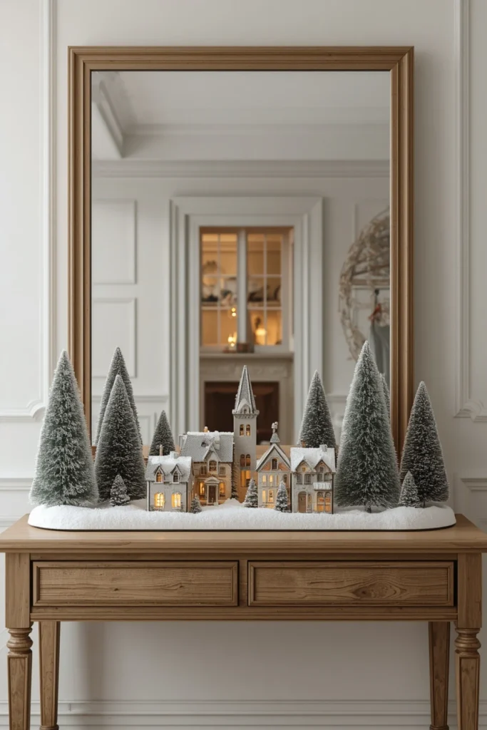 Create a Christmas Village With a Mirror Background